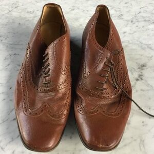 Bally Switzerland Oxford Shoes In Brown Leather Size 7 (Orig. $1250 Now $375)